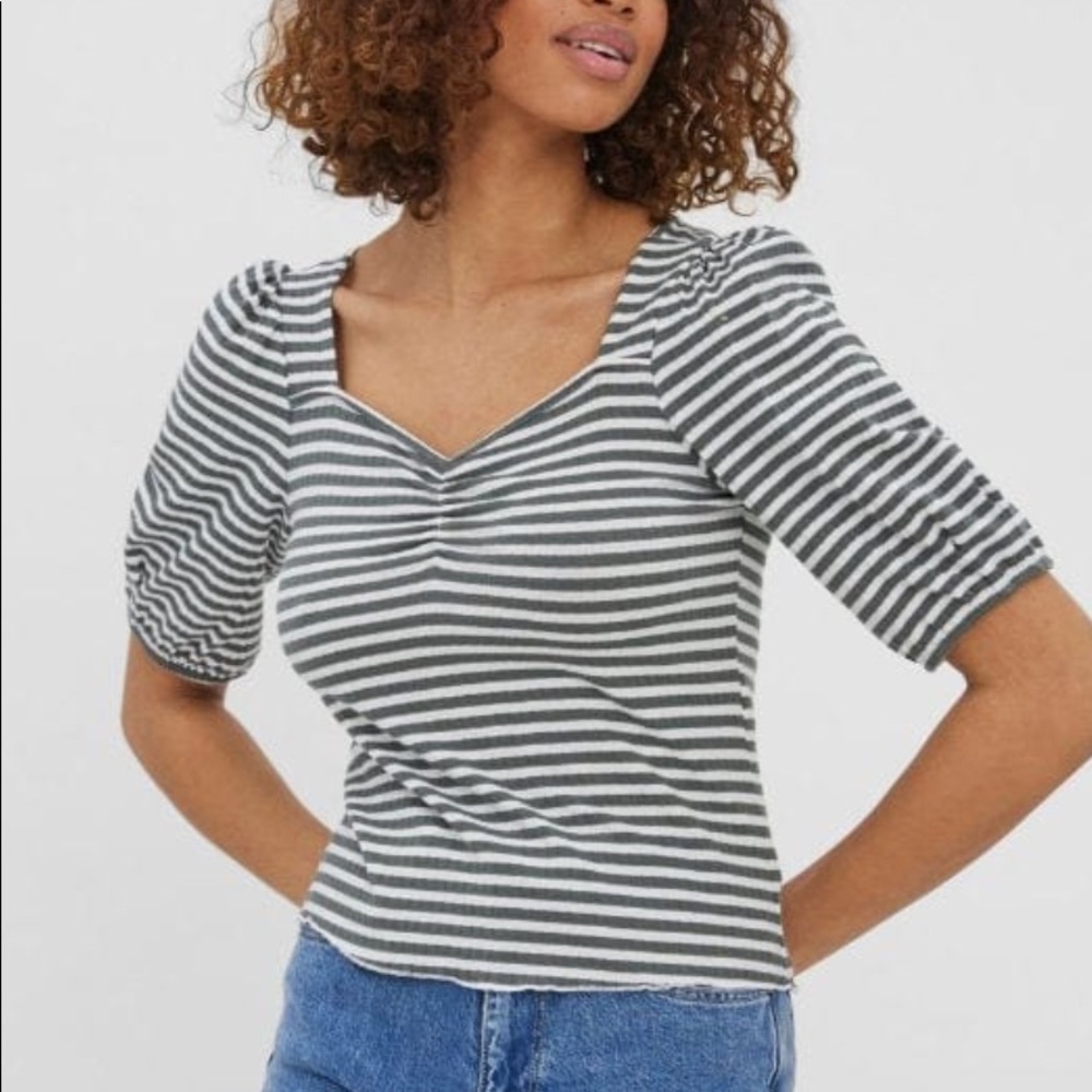Vero moda gabi ribbed stripe t-shirt